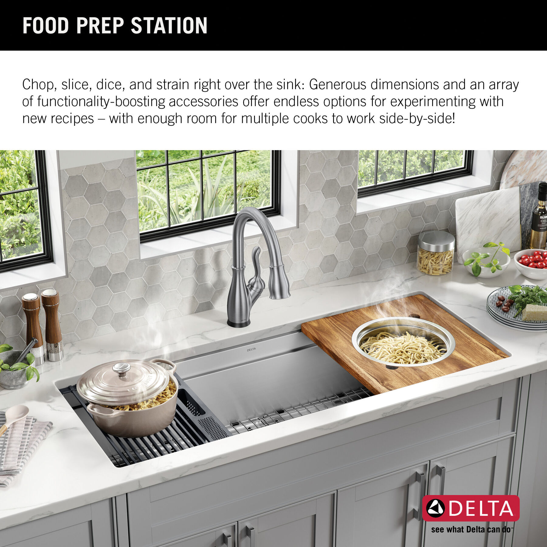 45” Workstation Undermount Single Bowl 16 Gauge Stainless Steel Kitchen Sink with 2-Tier WorkFlow™ Ledge and Accessories, image 9